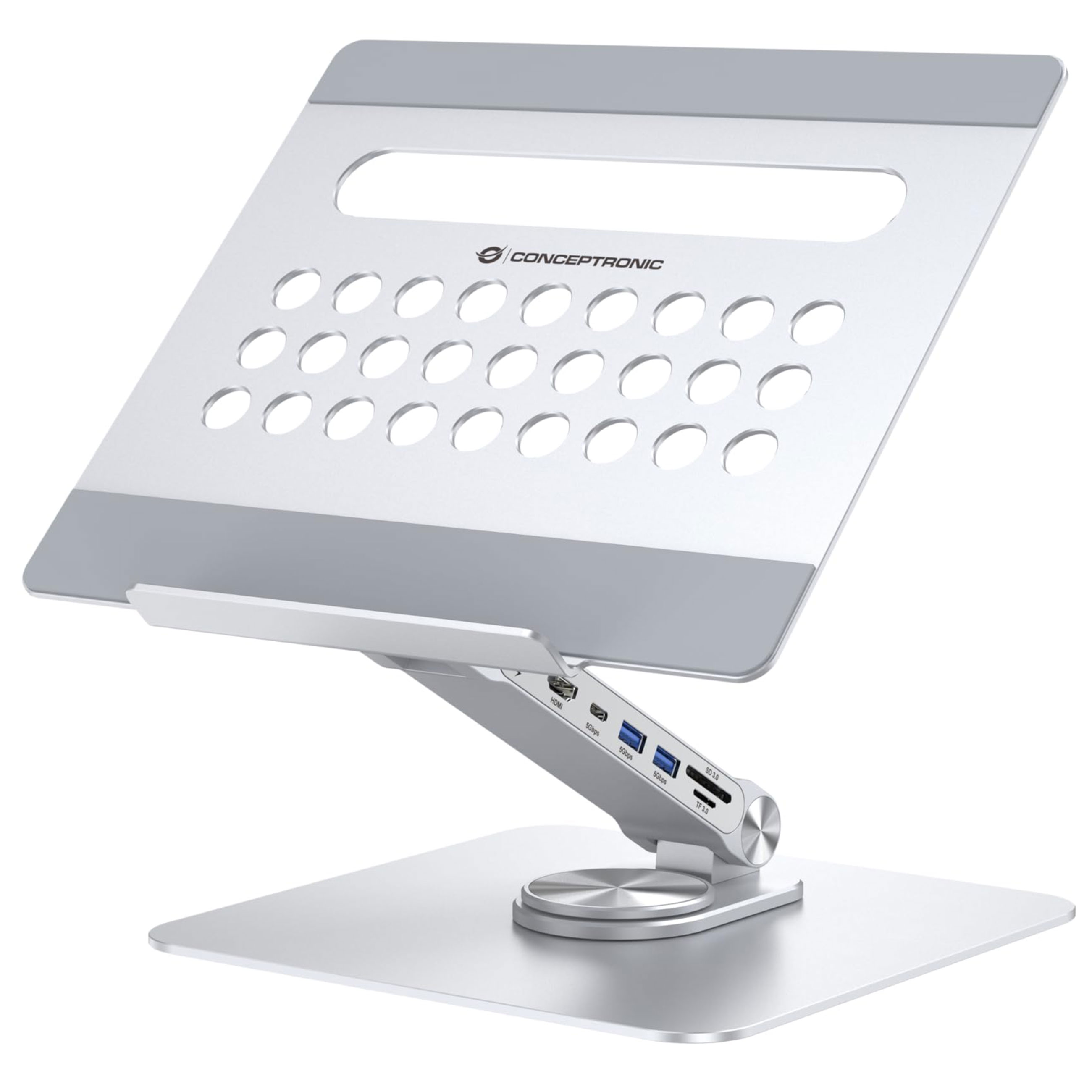 Conceptronic DONN27G - Laptop-Ständer mit 7-in-1-DockingstationNeuware