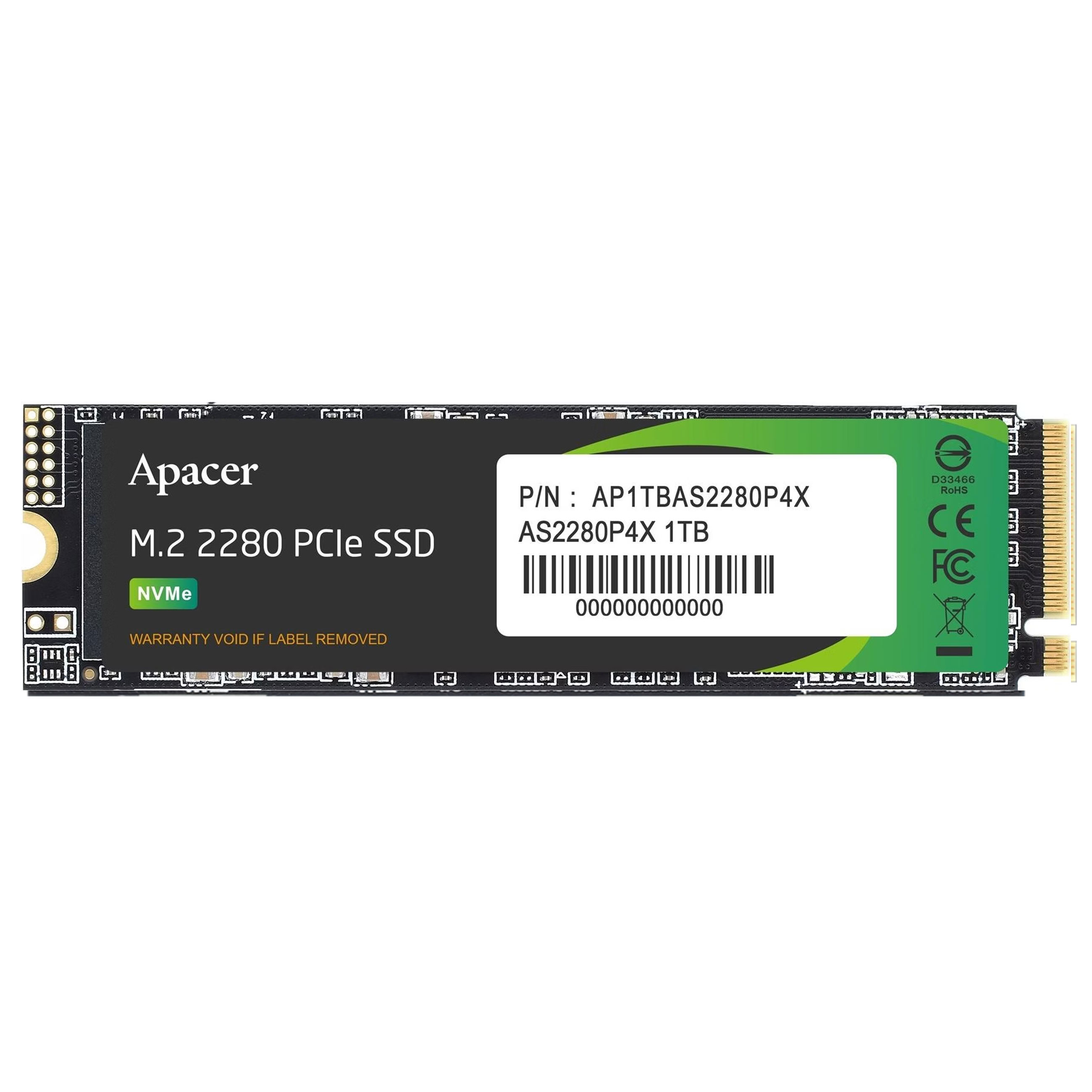 Apacer AP1TBAS2280P4X-1 - 1TB - M.2 - NVME 2280 - interne SSD-FestplatteNeuware