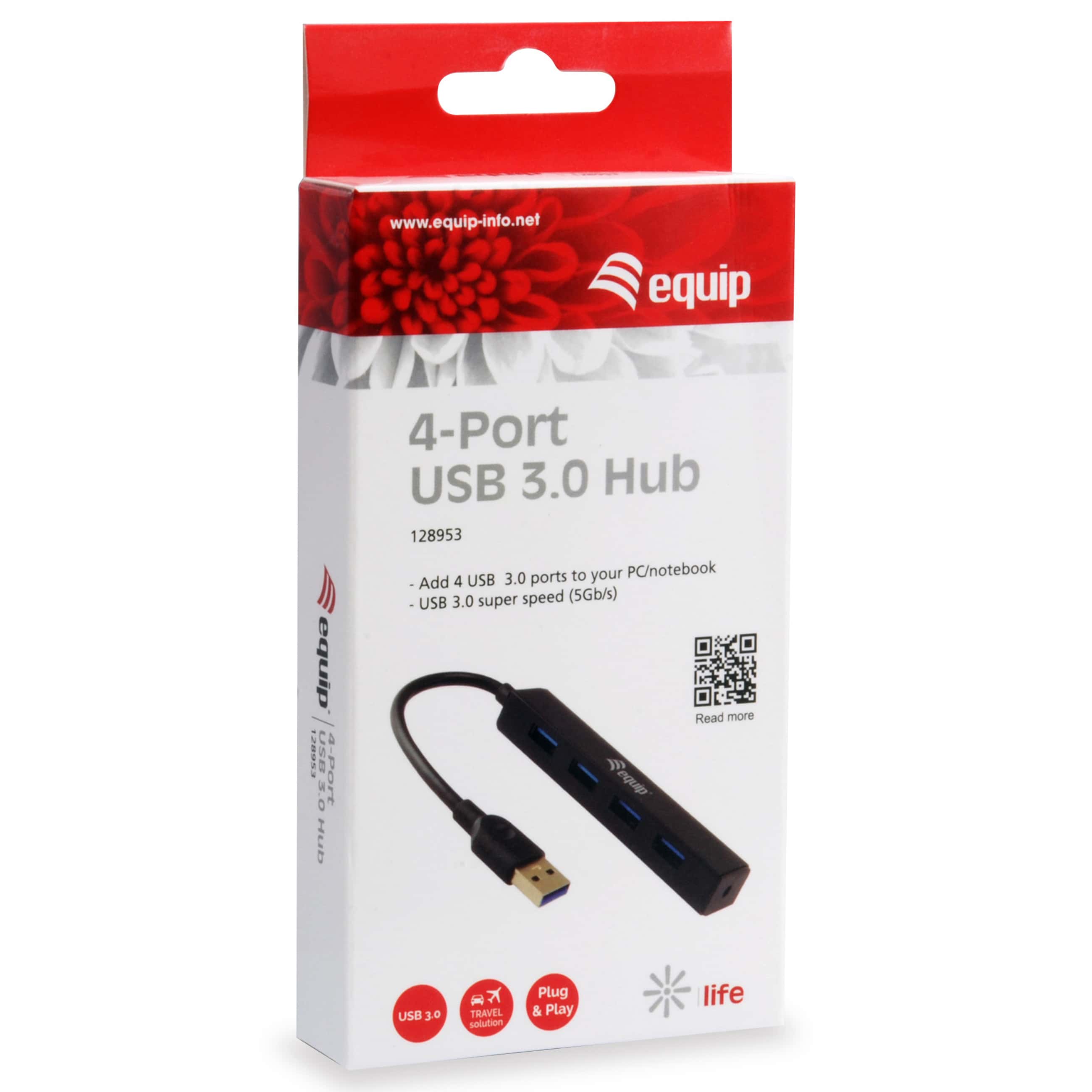 Equip 4-Port USB 3.2 - USB Hub - Schwarz - Neu
