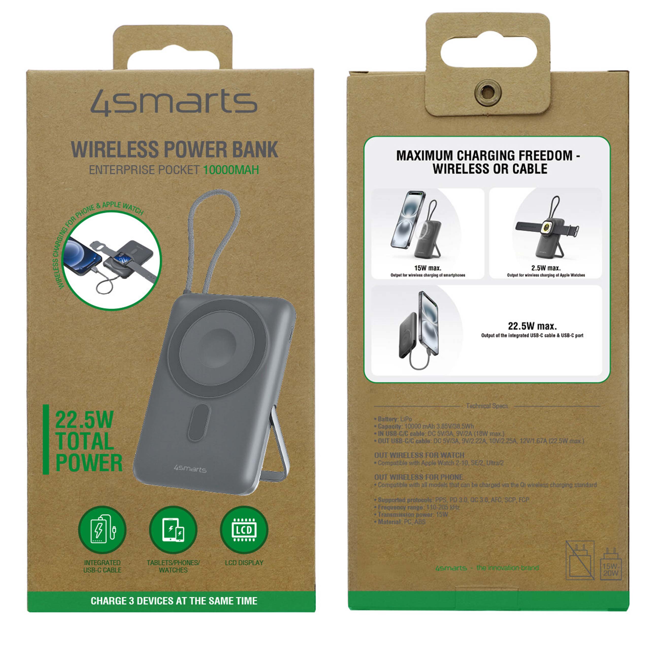 4smarts Enterprise Pocket 10000 mAh - Induktive Powerbank