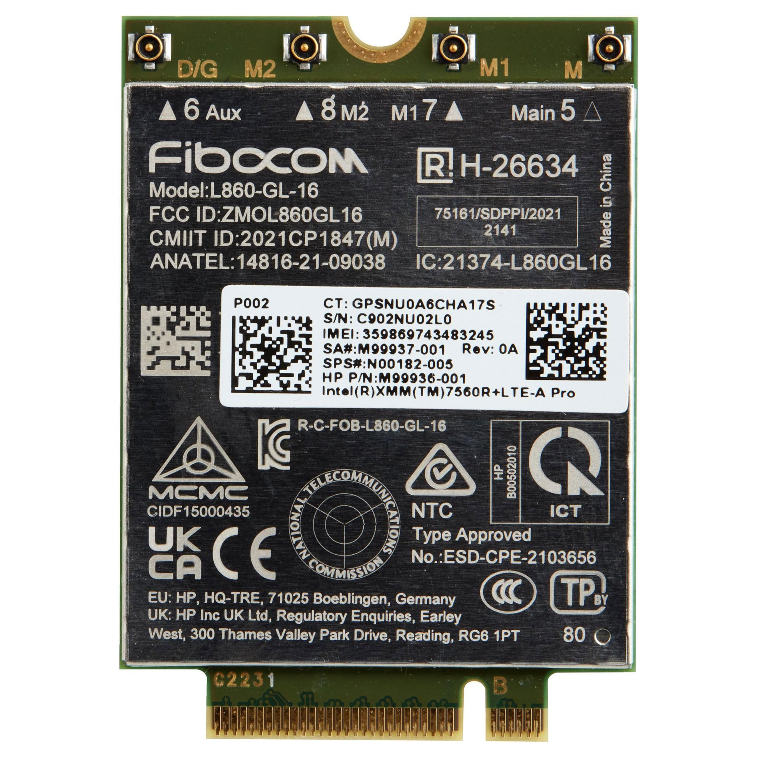 XMM 7560 R+ - Drahtloses Mobilfunkmodem - 4G LTE Advanced Pro - M2 Card - 978 Mbps