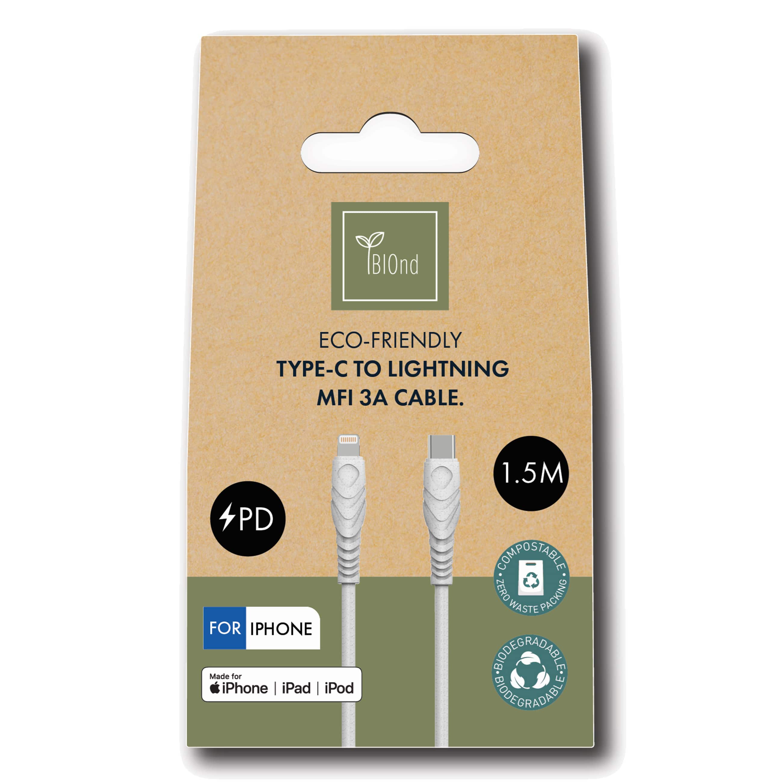 BIOnd USB-C auf MFi Lightning - Ladekabel