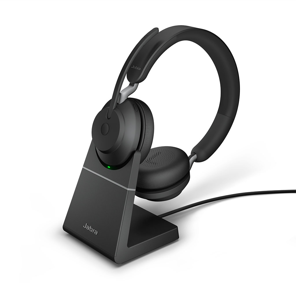 Jabra Evolve2 65 Kopfhörer Kabellos Kopfband Büro/Callcenter USB Typ-C Bluetooth Ladestation Schwarz