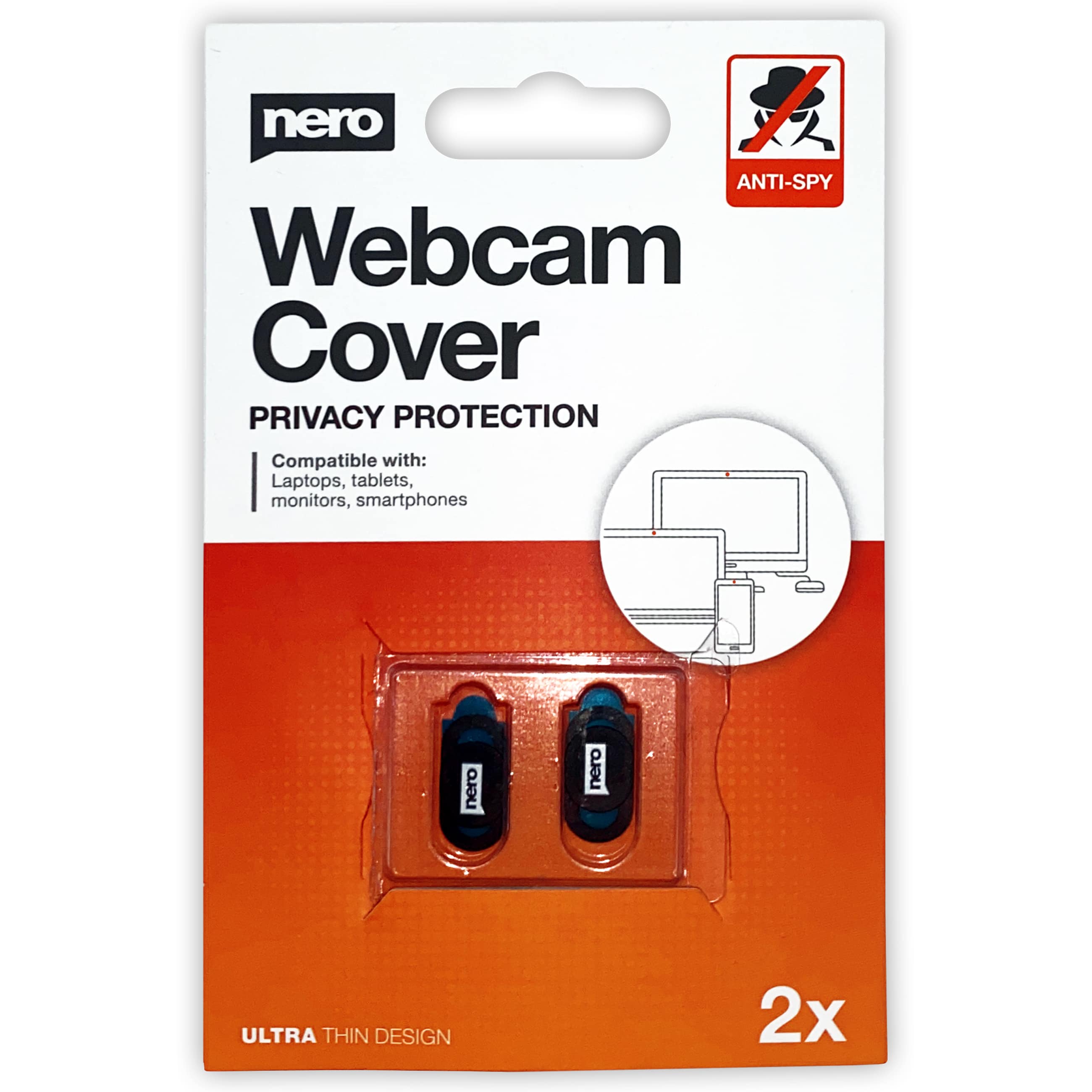 Nero EMEA-33700002 (2er Pack) - Webcam Abdeckung - Schwarz - Neu