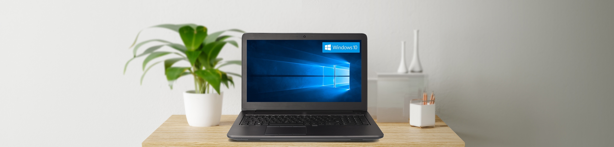 das Bild zeigt ein Notebook mit Windows 10