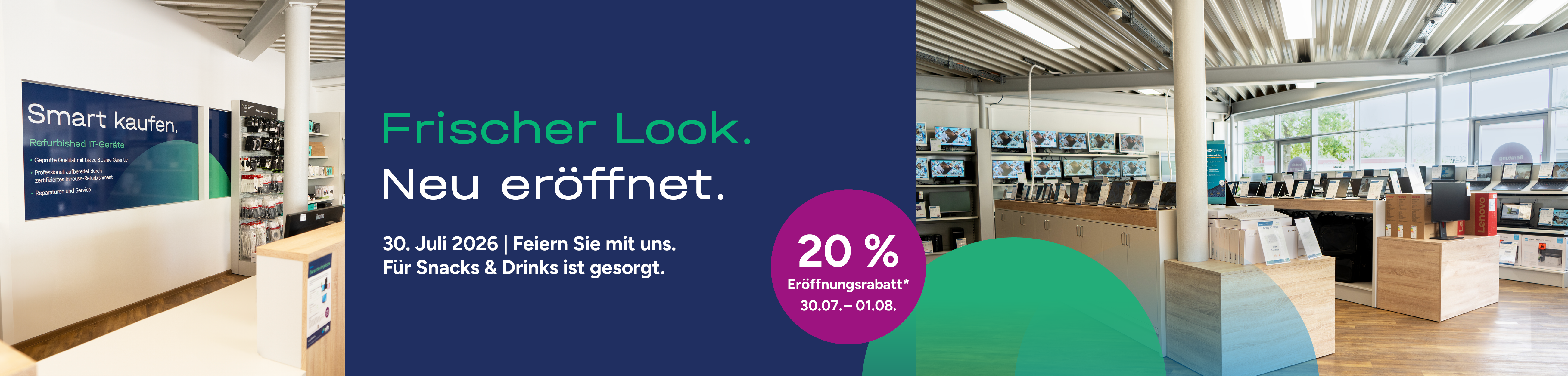 Das Bild zeigt die Neueröffnung des afb-Shops in Ettlingen