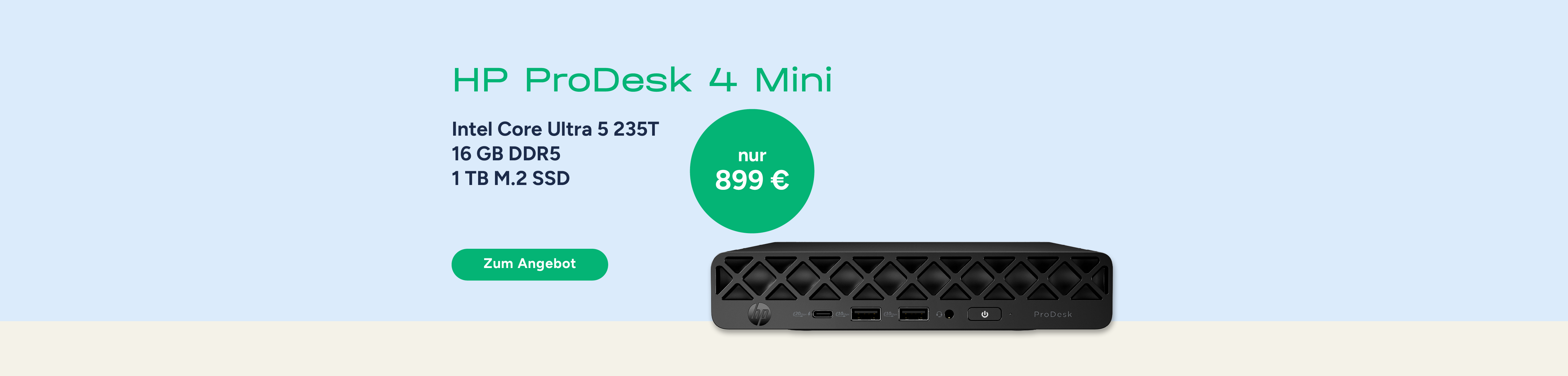 Die Grafik zeigt einen HP ProDesk Mini.