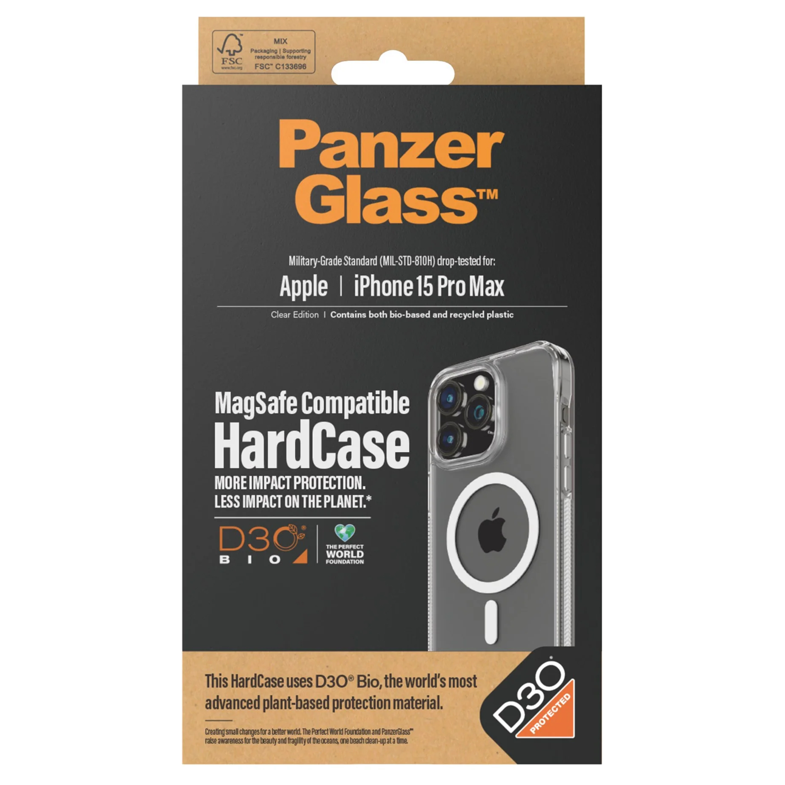 PANZERGLASS Hardcase Hülle mit D3O | MagSafe kompatibel - Smartphone Schutzhülle - Transparent - Neu