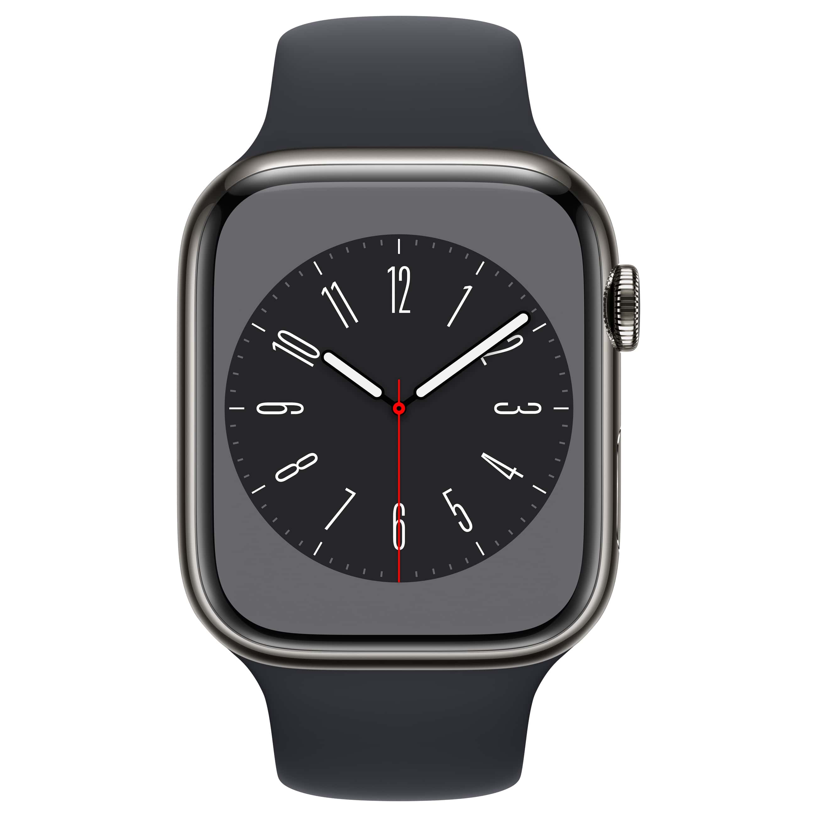 Apple Watch Series 8 (4G) Edelstahl - Smartwatch - Midnight- - Neu