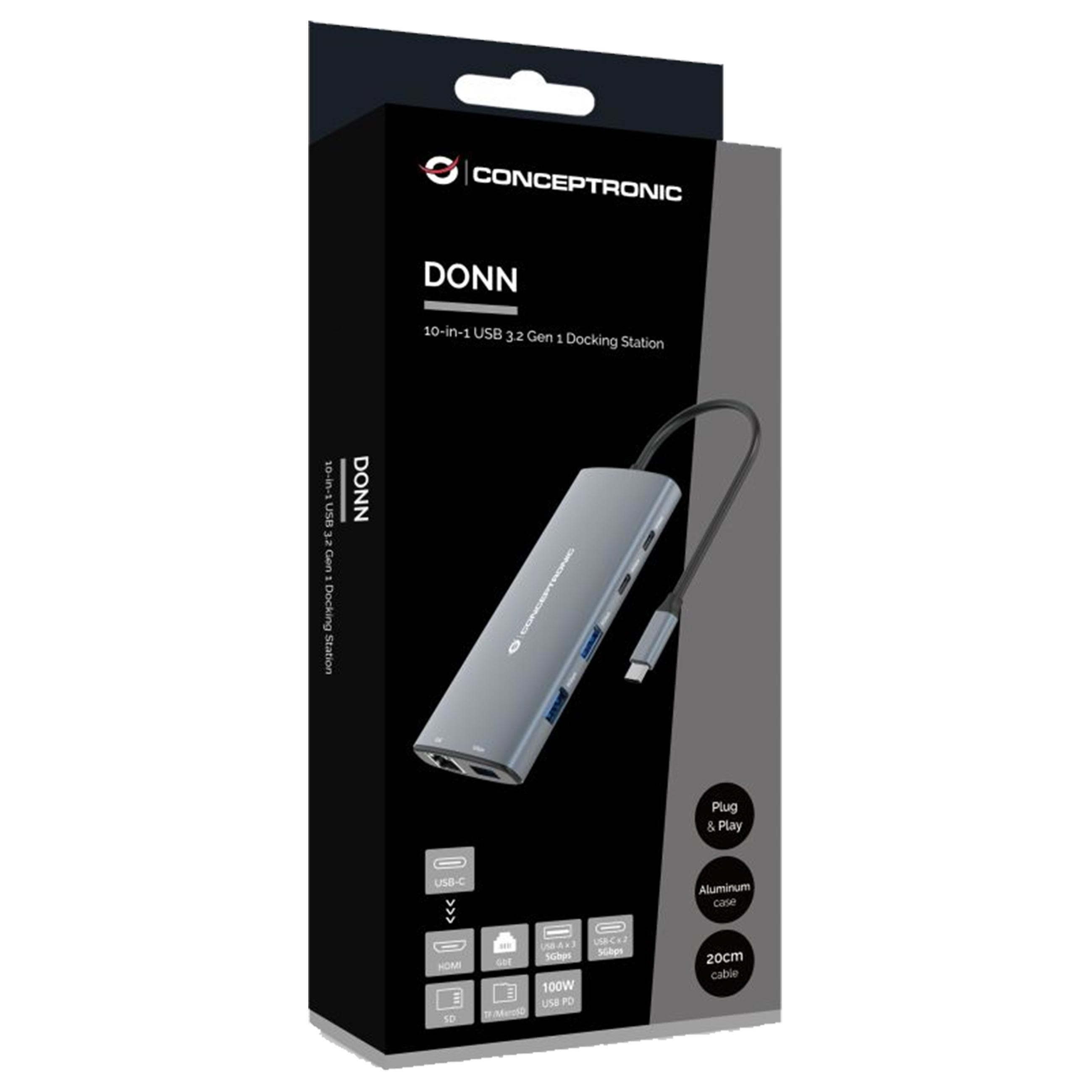 Conceptronic DONN06G 10-in-1 - Dockingstation