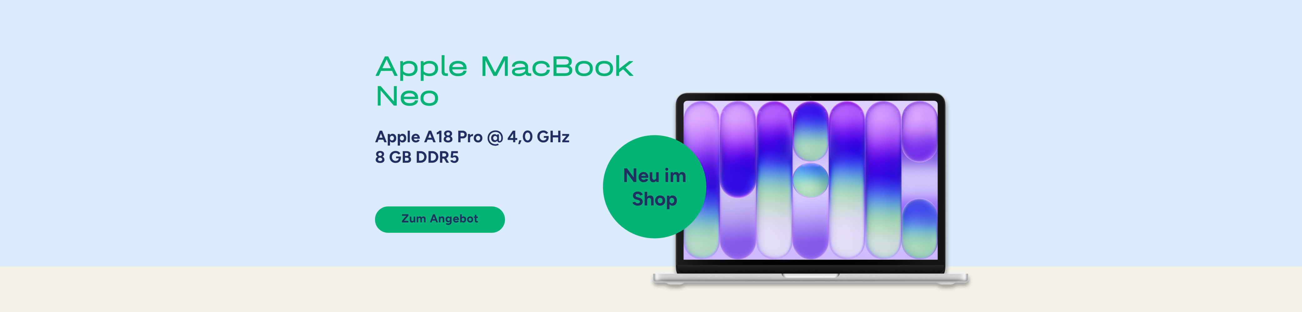 Die Grafik zeigt ein Apple MacBook Neo
