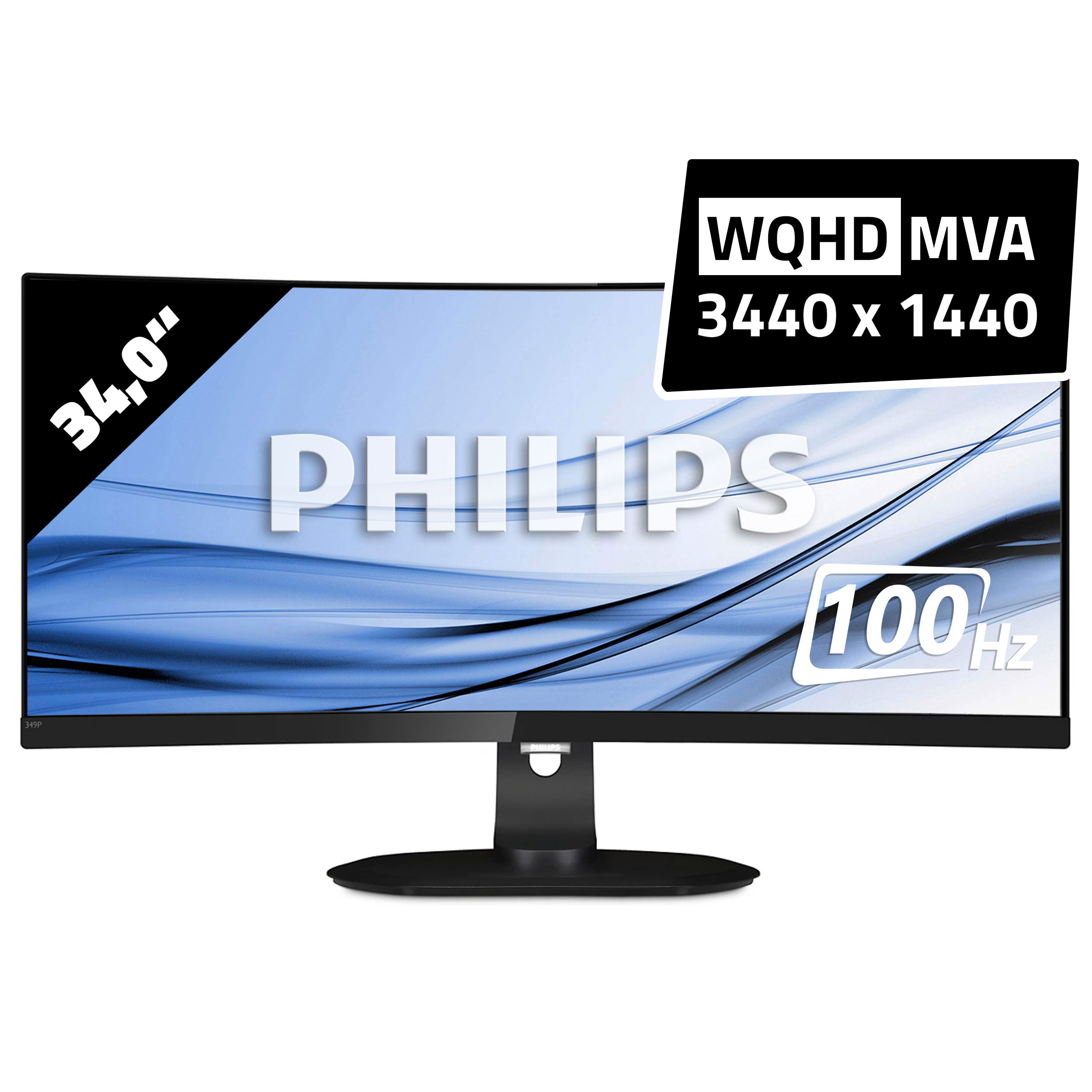 Philips Brilliance 349P7FUBEB Curved UltraWide - 3440 x 1440 - WQHDGut - AfB-refurbished