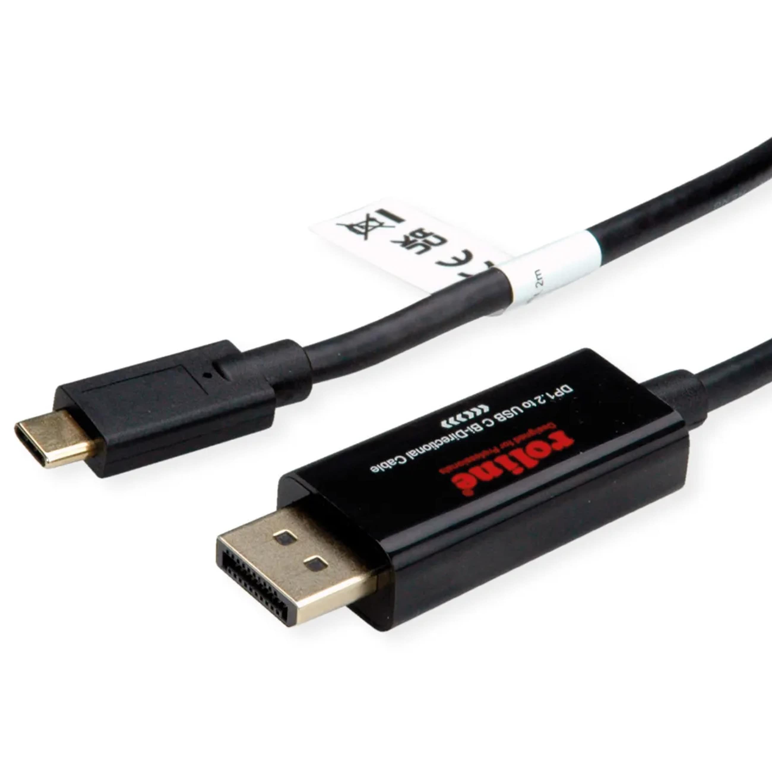 ROLINE 4K@60Hz USB-C auf DisplayPort 1.2 - Videokabel - Schwarz - Neu