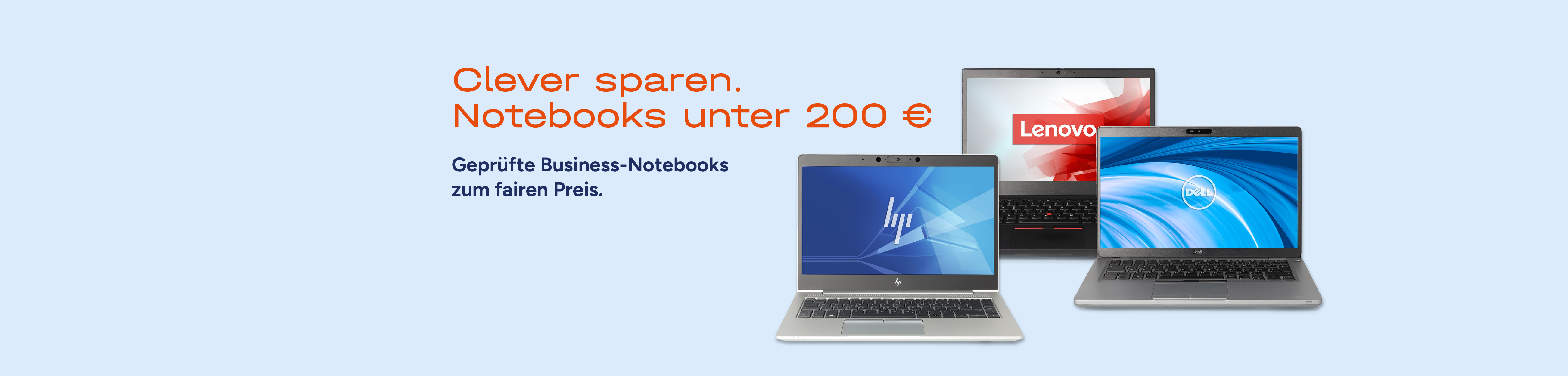 Die Grafik zeigt verschiedene Notebook-Modelle und Marken unter 200 €.