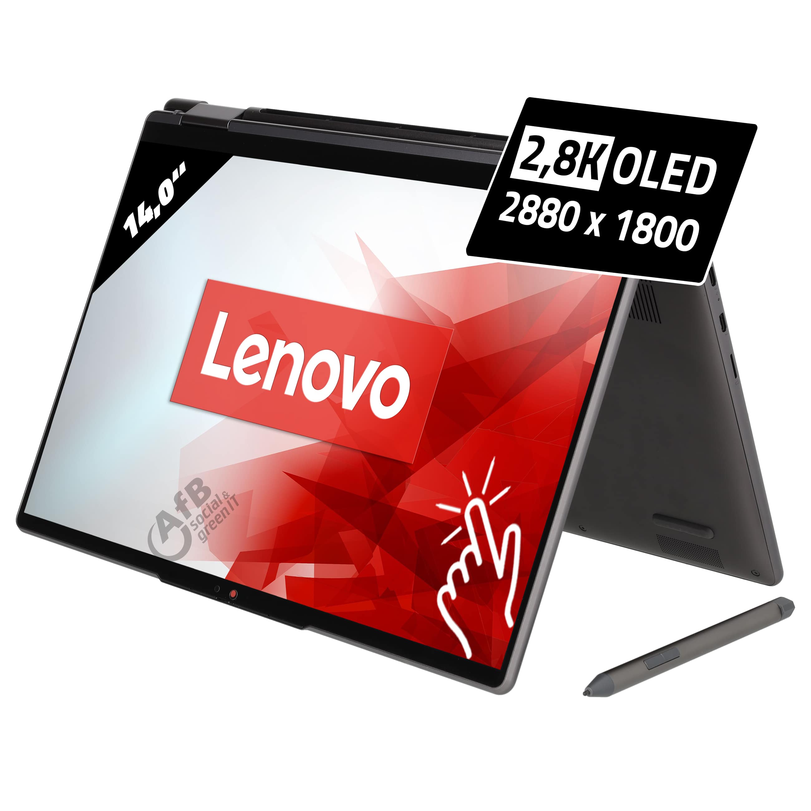 Lenovo Yoga 7 14ARP8 

 - 14,0 Zoll - AMD Ryzen 7 7735U @ 2,7 GHz - 16 GB DDR5 - 1 TB SSD - 2880 x 1800 - Touchscreen - Windows 11 Home - Storm Grey