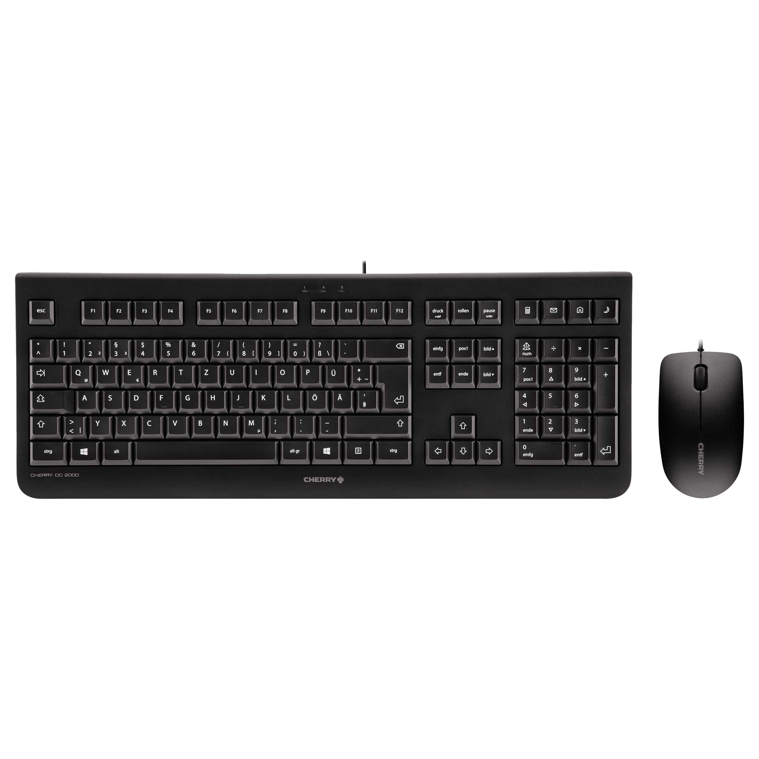 CHERRY DC 2000 Kabelgebundenes Desktopset, Schwarz, USB (QWERTZ - DE)