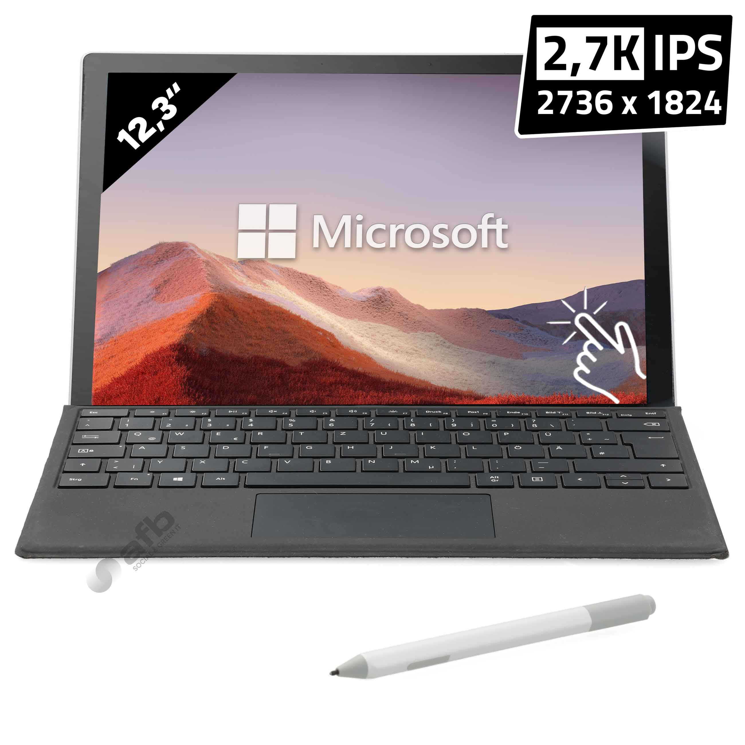 Microsoft Surface Pro 7+ inkl. Dockingstation, Tastatur und Stift