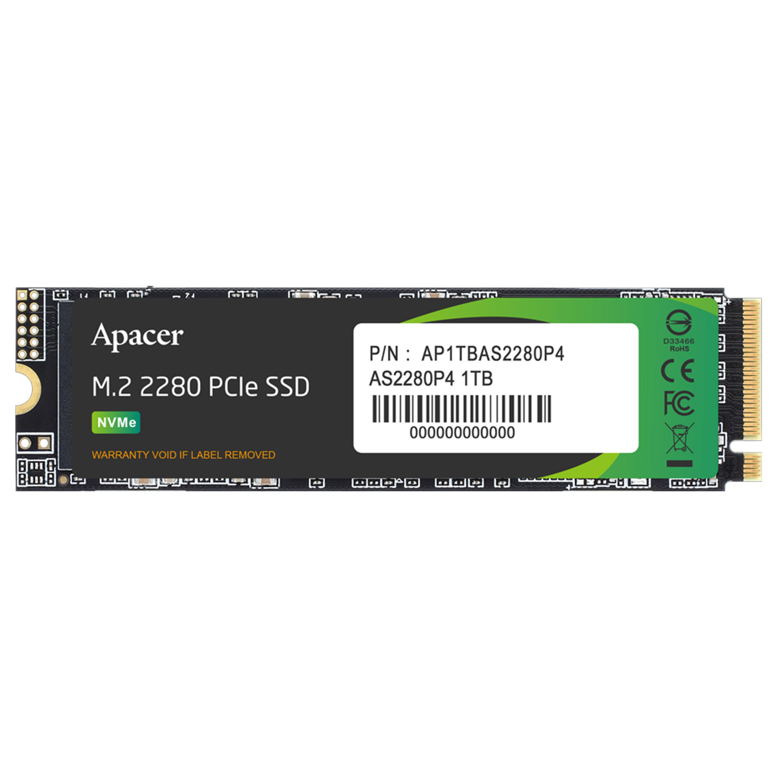 Apacer AS2280P4 - 1TB - M.2 - NVME 2280 - interne SSD-FestplatteNeuware