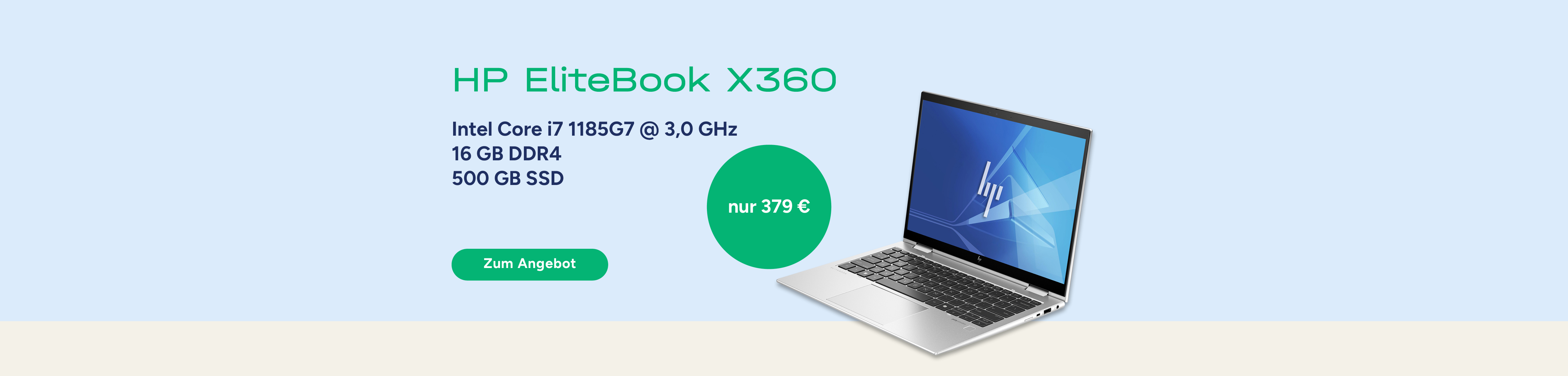 Die Grafik zeigt ein HP EliteBook X360