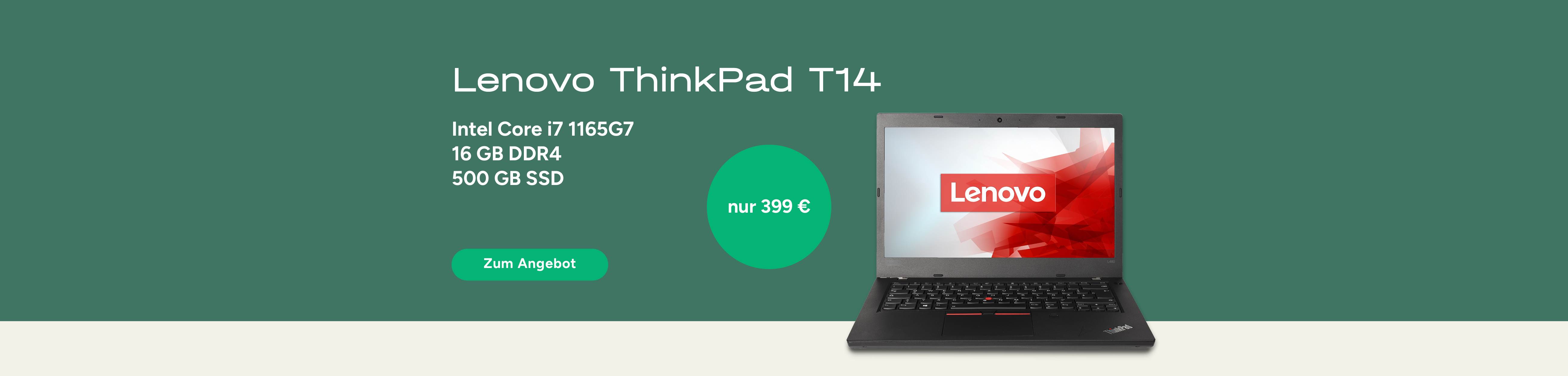 Die Grafik zeigt ein Lenovo ThinkPad 14