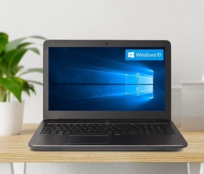 die grafik zeigt ein geöffnetes notebook mit windows10 desktop hintergrund
