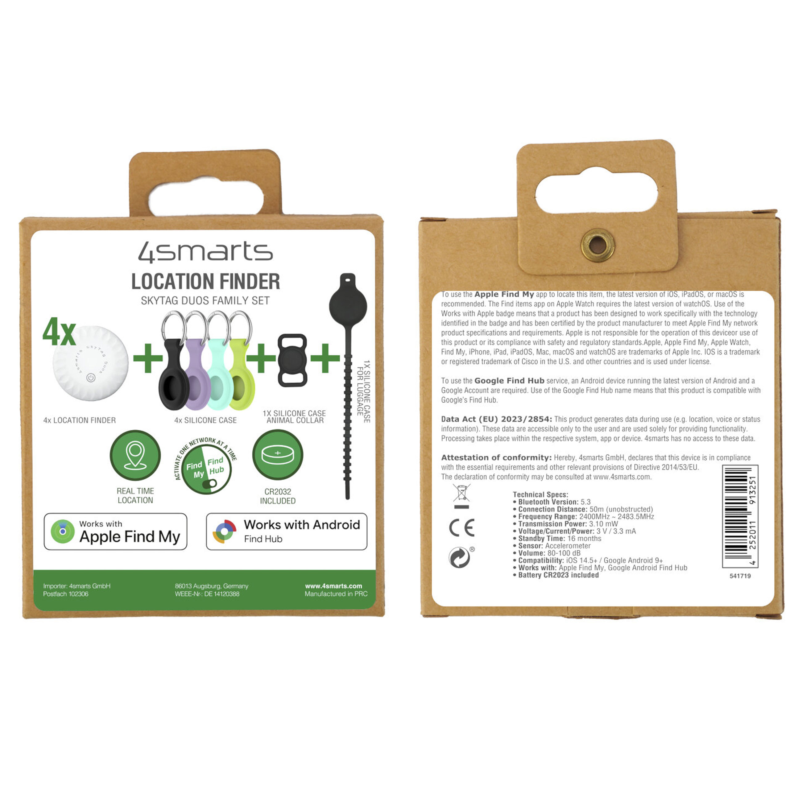 4smarts SkyTag Duos Standort Finder - Family-Set - Tracker